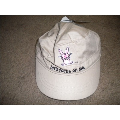 Happy Bunny khaki cotton painter's hat cap Let's Focus on Me embroidery NEW OSFM  eb-32297738